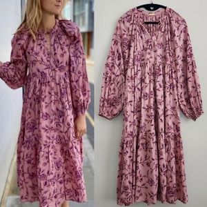 Matta NY Jaya Midi Dress in Songbirds Mauve - Size M